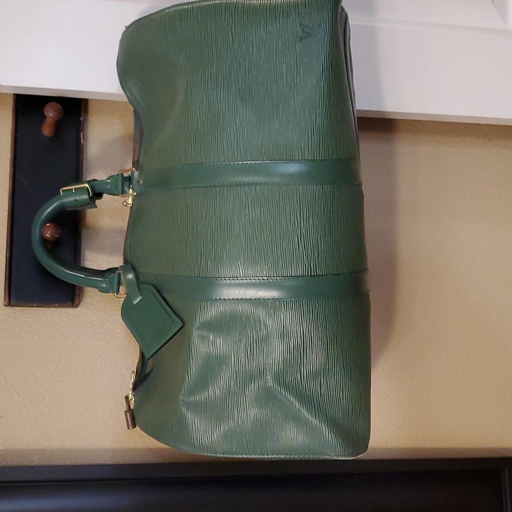 Louis Vuitton Green Epi Leather Borneo keepall duffle bag Old money vintage